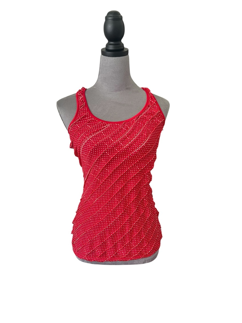 Charlotte Russe Red Sleeveless Eyelash Tank Top